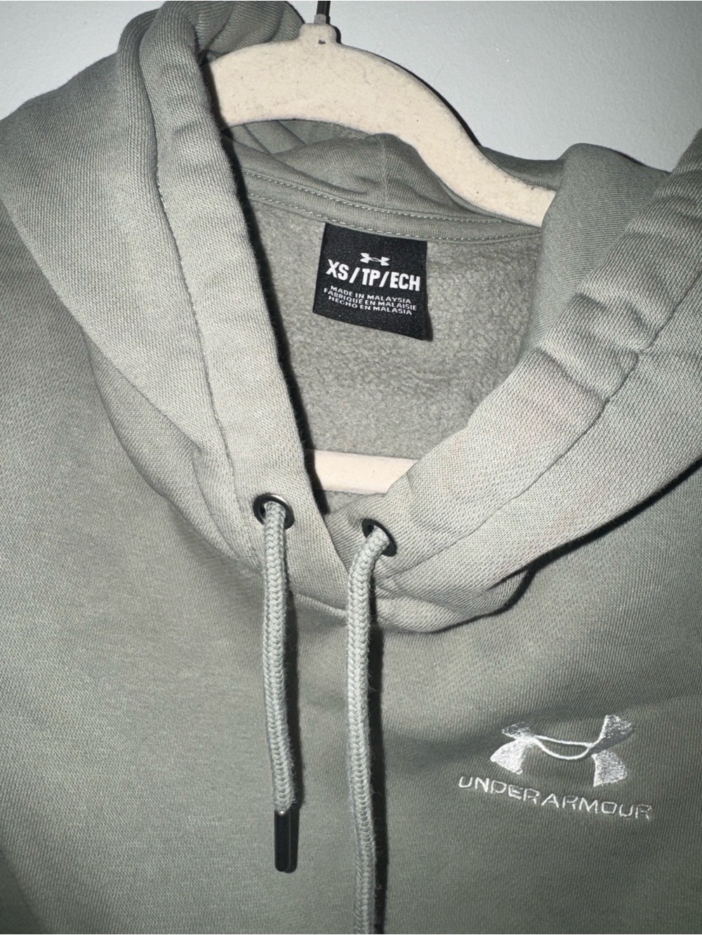 Under Armour Sage Green Pullover Hoodie with Embroidered Logo